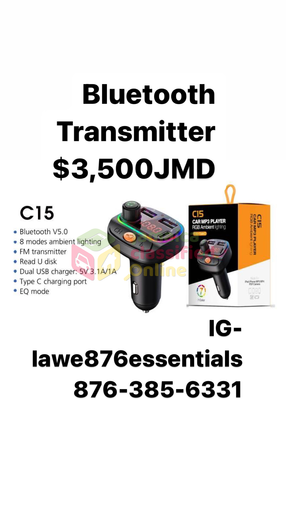 For Sale: Motor Vehicle Bluetooth Transmitter